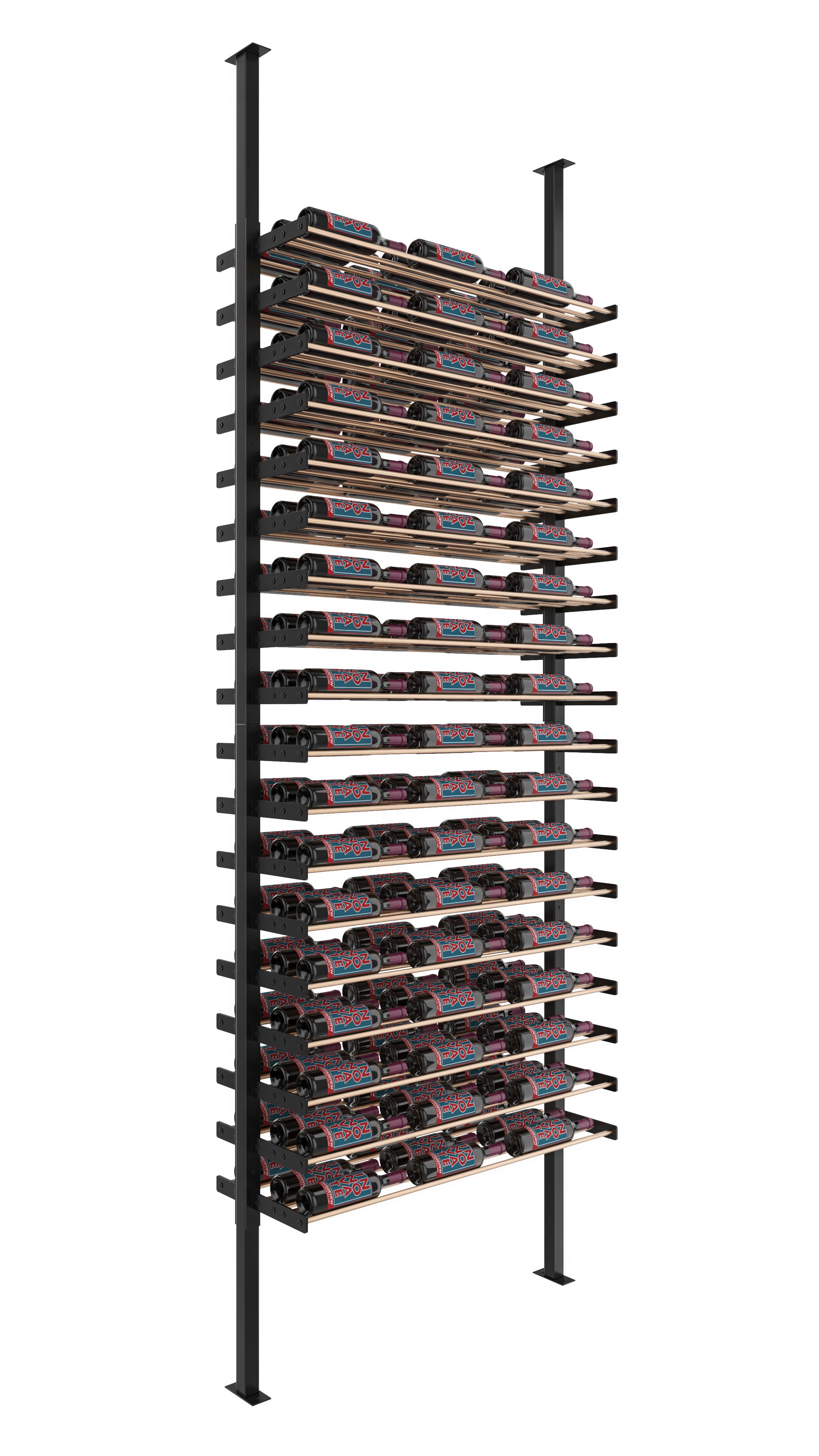 Wine Wall Post Kit Double Side in 162 Bottles (Single, Double) Matte Black/Golden Bronze