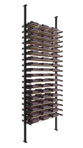 Wine Wall Post Kit Double Side in 216 Bottles (Single, Triple) Matte Black/Golden Bronze