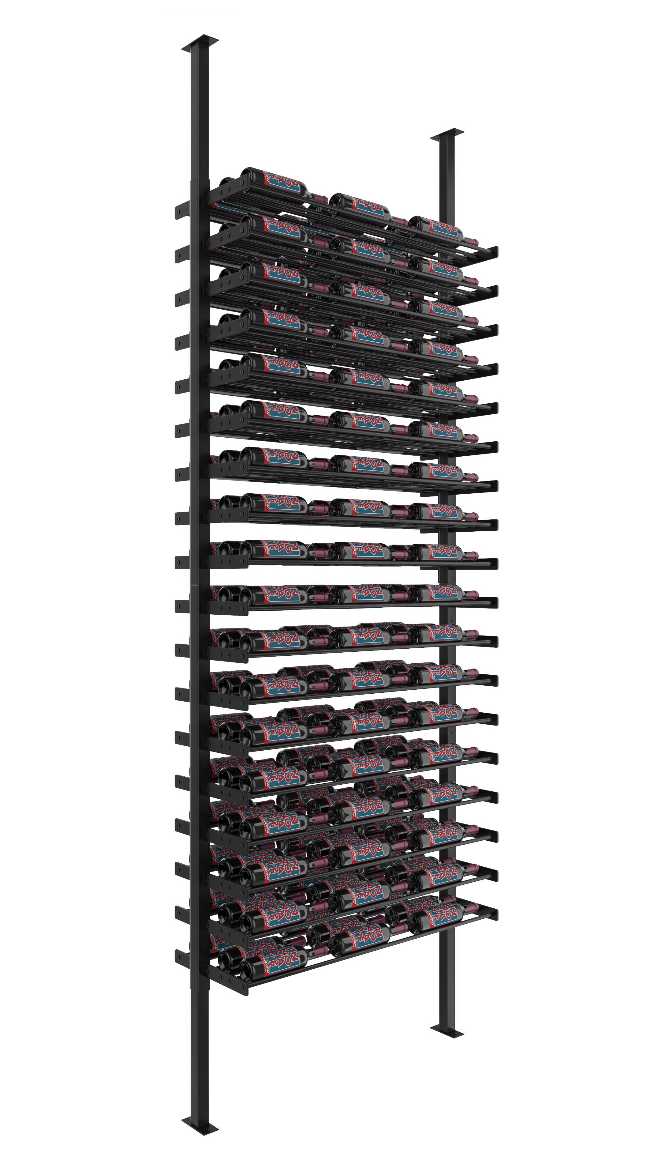 Wine Wall Post Kit Double Side in 162 Bottles (Single, Double) Matte Black/Matte Black