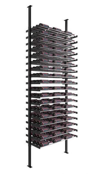 Wine Wall Post Kit Double Side in 270 Bottles (Double, Triple) Matte Black/Chrome