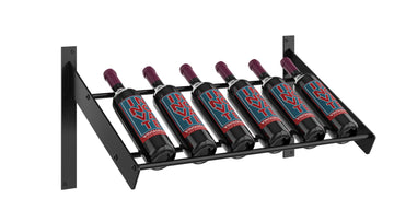 Wine Wall Presentation Row in 2 Columns (6 Bottles) Matte Black/Matte Black