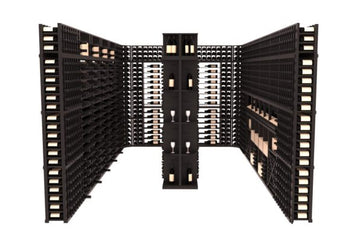 InstaCellar - Alba Wine Cellar Kit in Knotty Alder Black stained without WineSafe™ Satin Sealant
