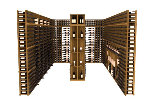 InstaCellar - Alba Wine Cellar Kit in Premium Redwood Oak stained without WineSafe™ Satin Sealant