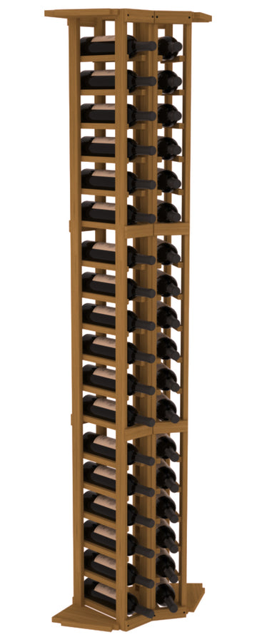 InstaCellar - 2 Column Corner Rack in Grand Mahogany Oak stained without WineSafe™ Satin Sealant
