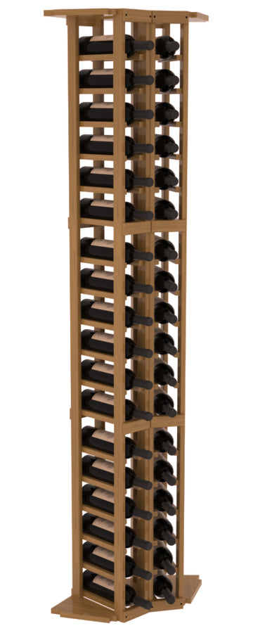 InstaCellar - 2 Column Corner Rack in Grand Mahogany Oak stained with WineSafe™ Satin Sealant