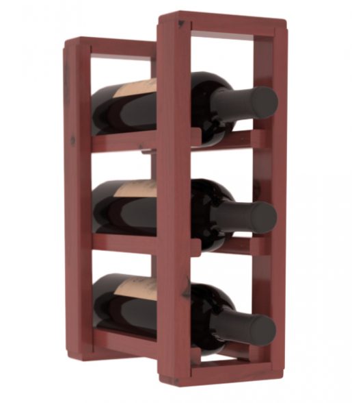 Living Series - 1 Column Countertop Rack in Alder Cherry stained with WineSafe™ Satin Sealant