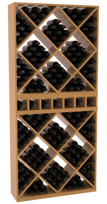 InstaCellar - Liquor Case Bin x2 Cubby Combo in Grand Mahogany Oak stained with WineSafe™ Satin Sealant