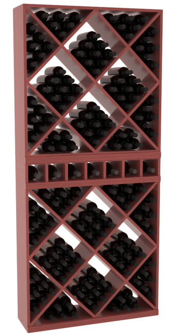 InstaCellar - Liquor Case Bin x2 Cubby Combo in Grand Mahogany Cherry stained with WineSafe™ Satin Sealant