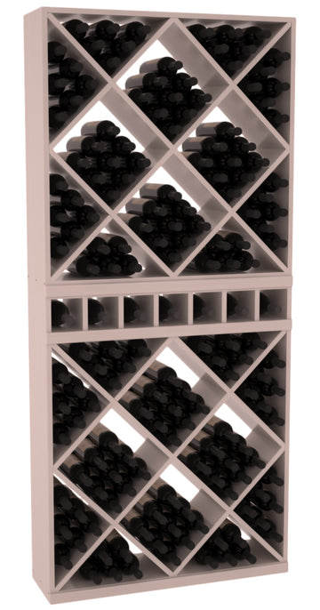 InstaCellar - Liquor Case Bin x2 Cubby Combo in Grand Mahogany Greywash stained with WineSafe™ Satin Sealant