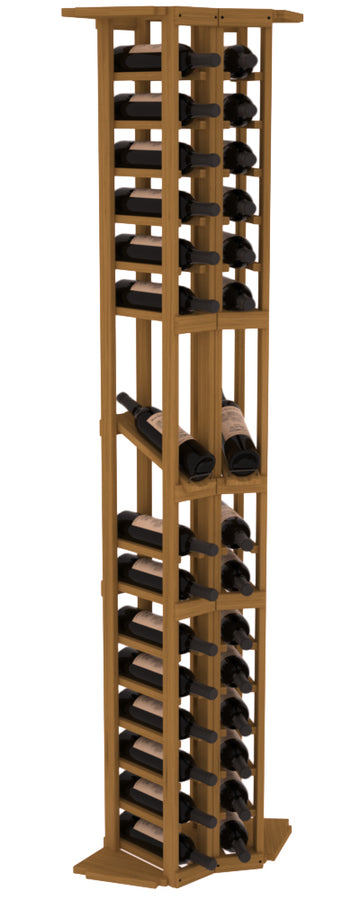 InstaCellar - 2 Column Corner Display Row Rack in Grand Mahogany Oak stained without WineSafe™ Satin Sealant
