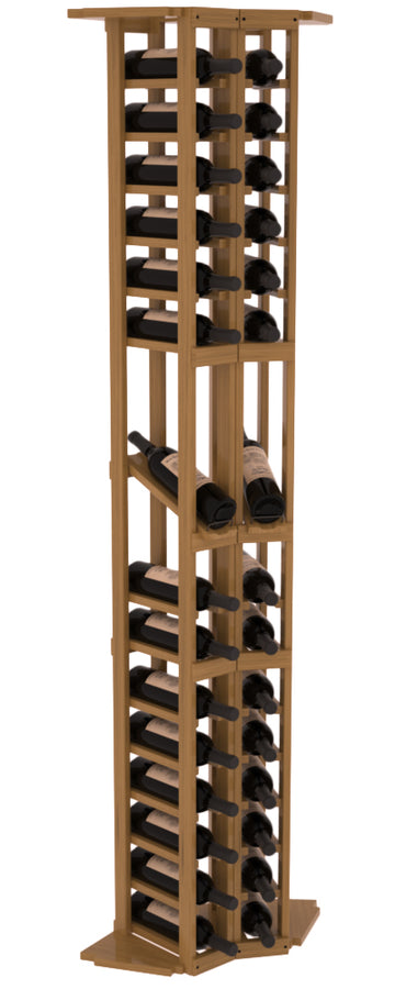 InstaCellar - 2 Column Corner Display Row Rack in Grand Mahogany Oak stained with WineSafe™ Satin Sealant