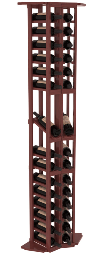 InstaCellar - 2 Column Corner Display Row Rack in Grand Mahogany Cherry stained with WineSafe™ Satin Sealant
