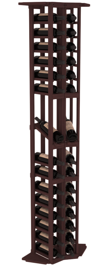 InstaCellar - 2 Column Corner Display Row Rack in Grand Mahogany Walnut stained without WineSafe™ Satin Sealant