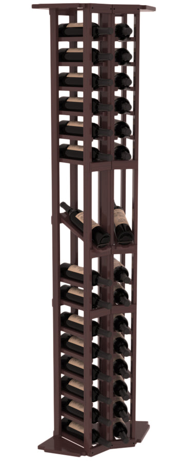 InstaCellar - 2 Column Corner Display Row Rack in Grand Mahogany Walnut stained with WineSafe™ Satin Sealant