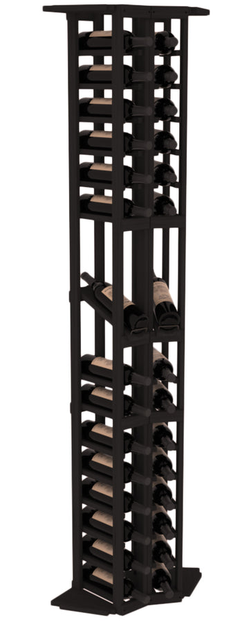 InstaCellar - 2 Column Corner Display Row Rack in Grand Mahogany Black stained without WineSafe™ Satin Sealant