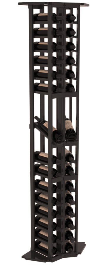 InstaCellar - 2 Column Corner Display Row Rack in Grand Mahogany Black stained with WineSafe™ Satin Sealant