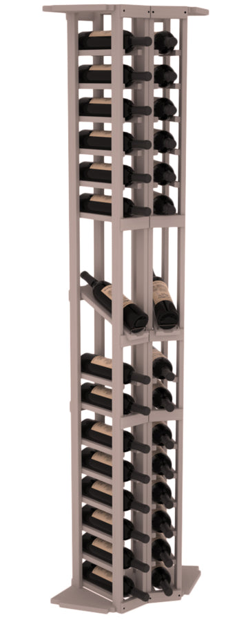 InstaCellar - 2 Column Corner Display Row Rack in Grand Mahogany Greywash stained without WineSafe™ Satin Sealant