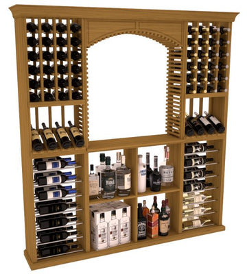 InstaCellar - Liquor Storage Arezzo Kit in Grand Mahogany Oak stained without WineSafe™ Satin Sealant