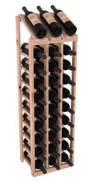 InstaCellar - 3 Column, 10R Display Top Rack in Alder Unstained without WineSafe™ Satin Sealant