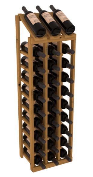 InstaCellar - 3 Column, 10R Display Top Rack in Alder Oak stained without WineSafe™ Satin Sealant