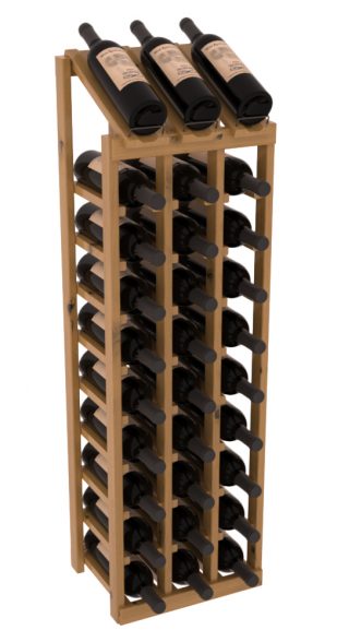 InstaCellar - 3 Column, 10R Display Top Rack in Alder Oak stained with WineSafe™ Satin Sealant