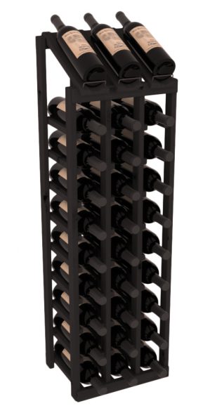 InstaCellar - 3 Column, 10R Display Top Rack in Alder Black stained without WineSafe™ Satin Sealant