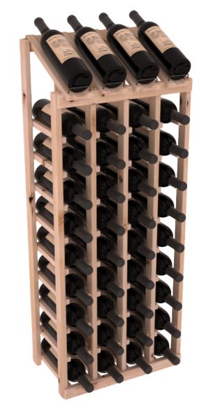 InstaCellar - 4 Column, 10R Display Top Rack in Alder Unstained without WineSafe™ Satin Sealant