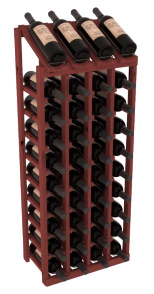 InstaCellar - 4 Column, 10R Display Top Rack in Alder Cherry stained without WineSafe™ Satin Sealant
