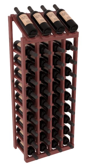 InstaCellar - 4 Column, 10R Display Top Rack in Alder Cherry stained with WineSafe™ Satin Sealant
