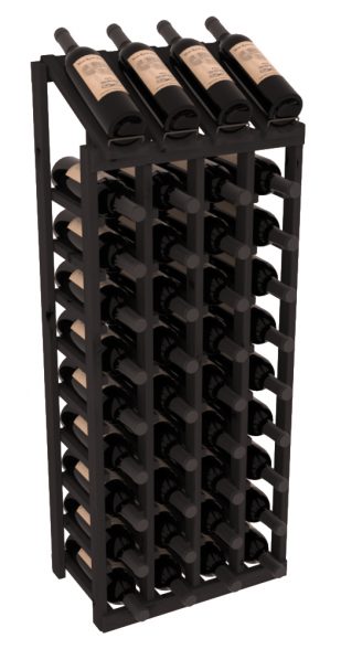 InstaCellar - 4 Column, 10R Display Top Rack in Alder Black stained without WineSafe™ Satin Sealant