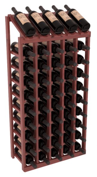 InstaCellar - 5 Column, 10R Display Top Rack in Alder Cherry stained with WineSafe™ Satin Sealant