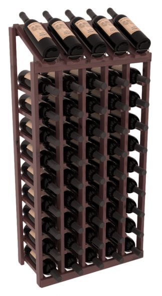 InstaCellar - 5 Column, 10R Display Top Rack in Alder Walnut stained with WineSafe™ Satin Sealant