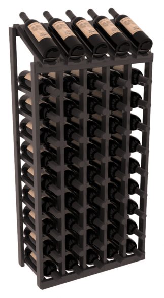 InstaCellar - 5 Column, 10R Display Top Rack in Alder Black stained with WineSafe™ Satin Sealant
