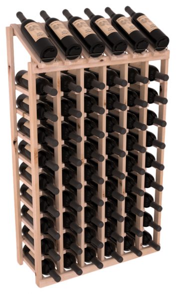 InstaCellar - 6 Column, 10R Display Top Rack in Alder Unstained without WineSafe™ Satin Sealant