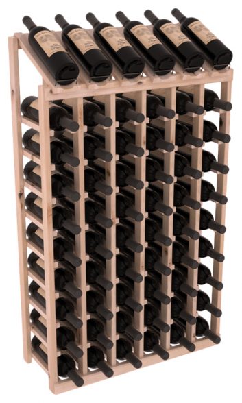 InstaCellar - 6 Column, 10R Display Top Rack in Alder Unstained with WineSafe™ Satin Sealant