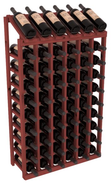 InstaCellar - 6 Column, 10R Display Top Rack in Alder Cherry stained without WineSafe™ Satin Sealant