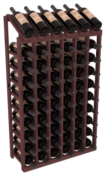 InstaCellar - 6 Column, 10R Display Top Rack in Alder Walnut stained without WineSafe™ Satin Sealant