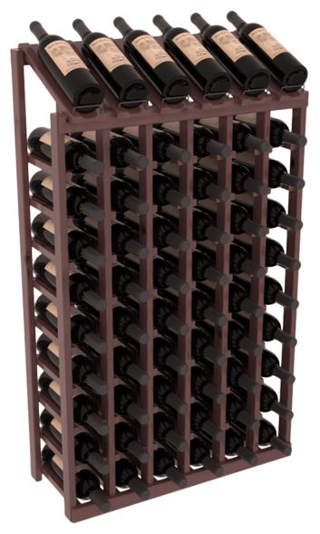 InstaCellar - 6 Column, 10R Display Top Rack in Alder Walnut stained with WineSafe™ Satin Sealant
