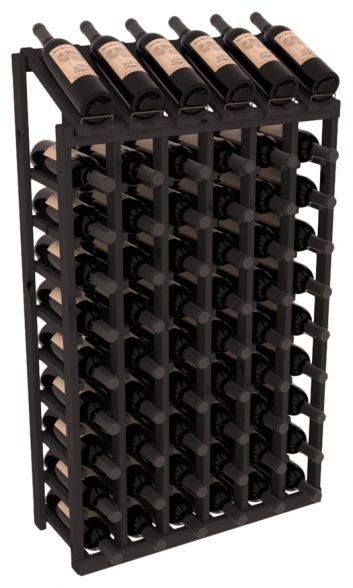 InstaCellar - 6 Column, 10R Display Top Rack in Alder Black stained without WineSafe™ Satin Sealant