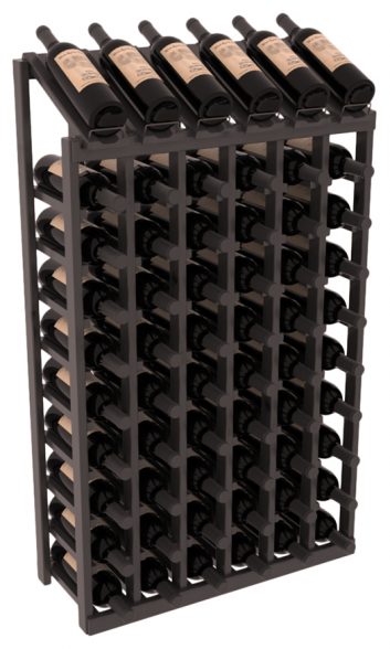 InstaCellar - 6 Column, 10R Display Top Rack in Alder Black stained with WineSafe™ Satin Sealant