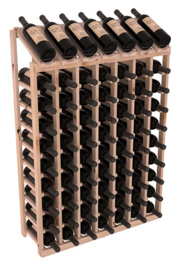 InstaCellar - 7 Column, 10R Display Top Rack in Alder Unstained without WineSafe™ Satin Sealant