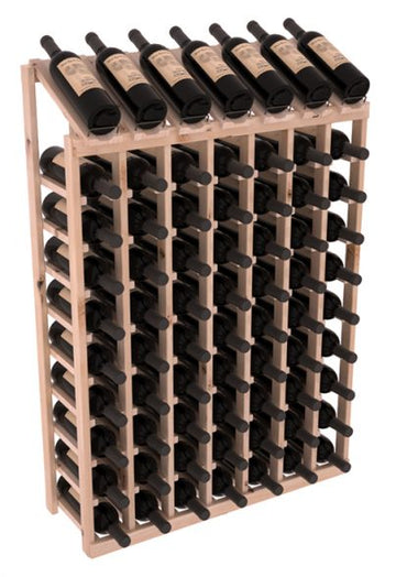 InstaCellar - 7 Column, 10R Display Top Rack in Alder Unstained with WineSafe™ Satin Sealant