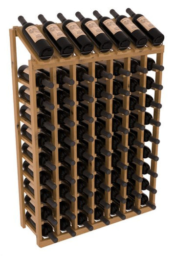InstaCellar - 7 Column, 10R Display Top Rack in Alder Oak stained with WineSafe™ Satin Sealant