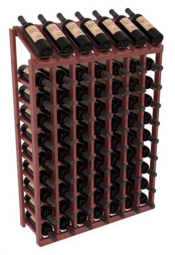 InstaCellar - 7 Column, 10R Display Top Rack in Alder Cherry stained with WineSafe™ Satin Sealant
