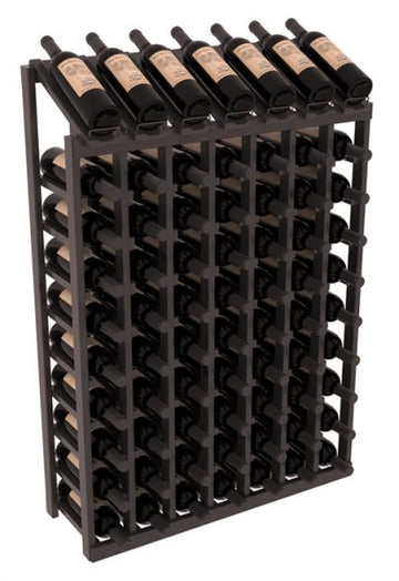 InstaCellar - 7 Column, 10R Display Top Rack in Alder Black stained with WineSafe™ Satin Sealant