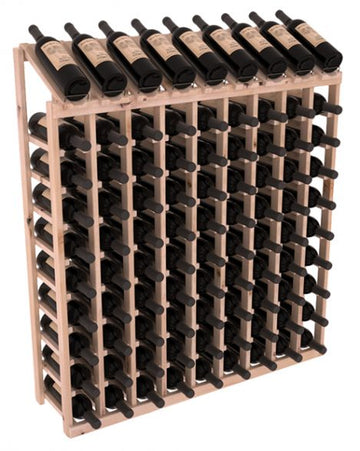 InstaCellar - 9 Column, 10R Display Top Rack in Alder Unstained with WineSafe™ Satin Sealant