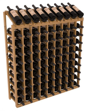 InstaCellar - 9 Column, 10R Display Top Rack in Alder Oak stained with WineSafe™ Satin Sealant