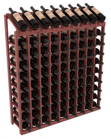 InstaCellar - 9 Column, 10R Display Top Rack in Alder Cherry stained with WineSafe™ Satin Sealant