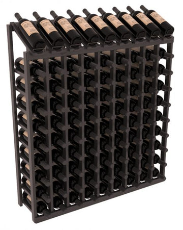 InstaCellar - 9 Column, 10R Display Top Rack in Alder Black stained with WineSafe™ Satin Sealant