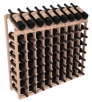 InstaCellar - 9 Column, 8R Display Top Rack in Alder Unstained without WineSafe™ Satin Sealant